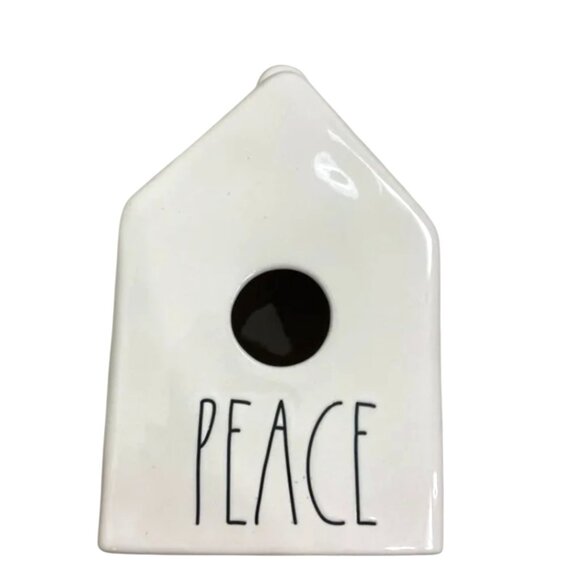 Rae Dunn Ceramic Birdhouse With "Peace" Design - Picture 2 of 9
